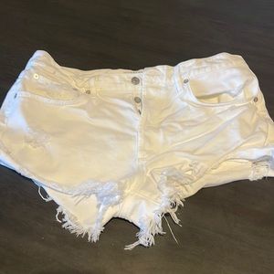 Agolde white denim shorts size 32